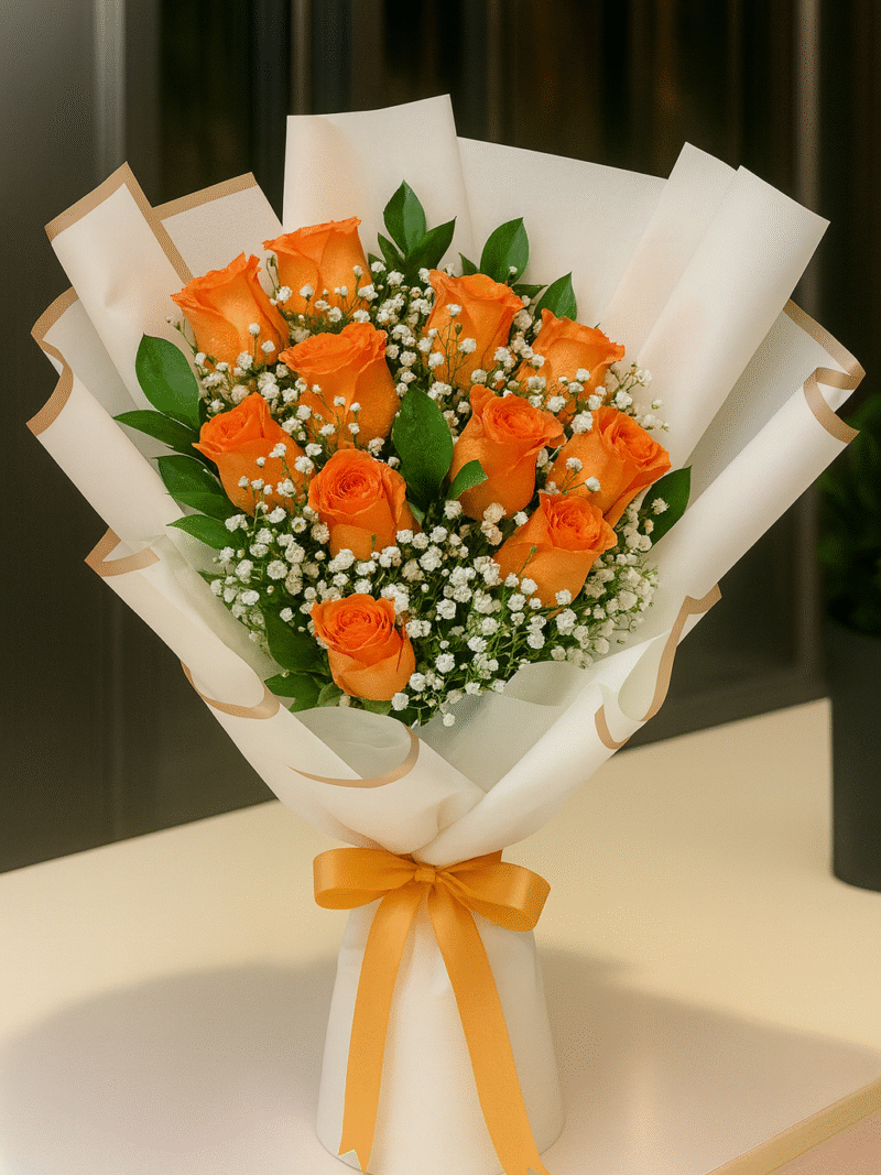 12 Orange Rose