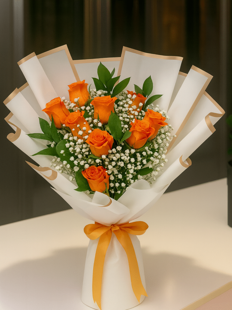9 Orange Rose