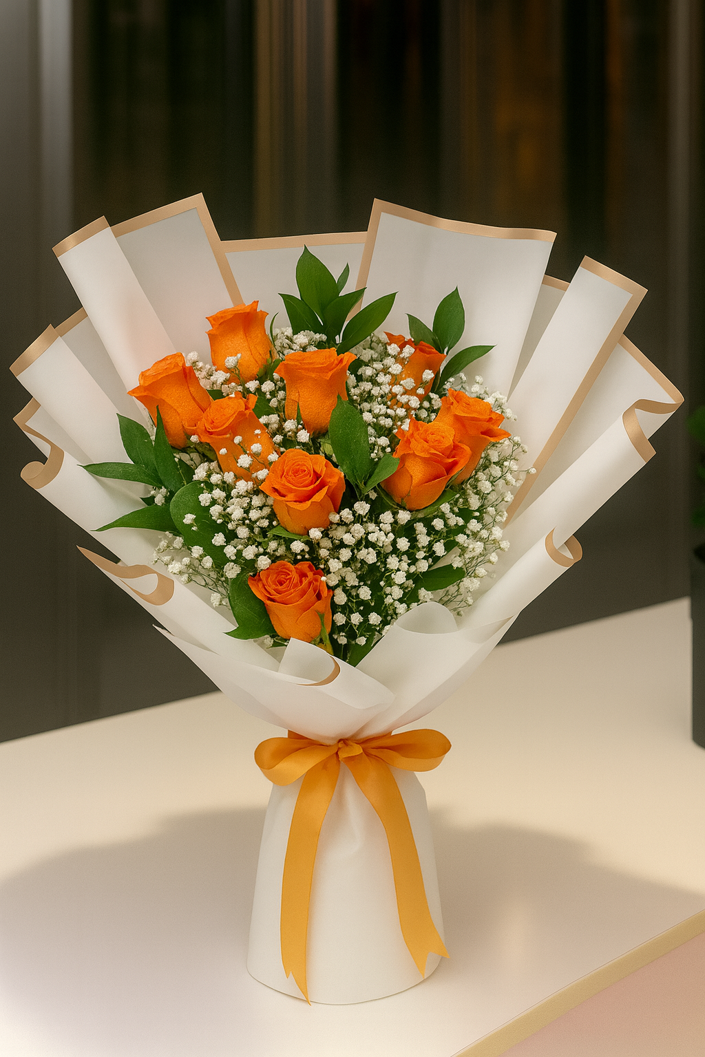 9 Orange Rose